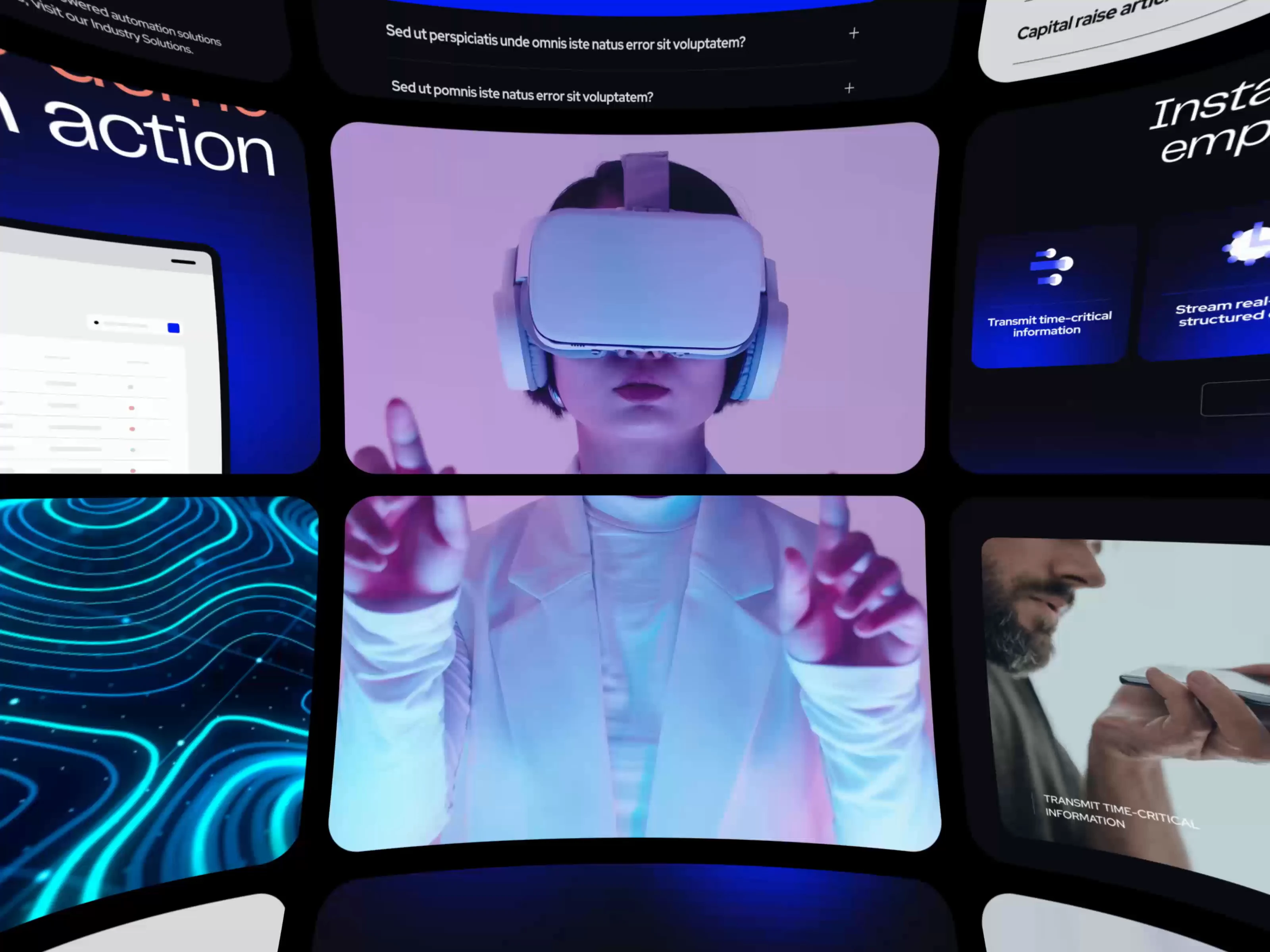 Additional website visual highlighting immersive interactions.